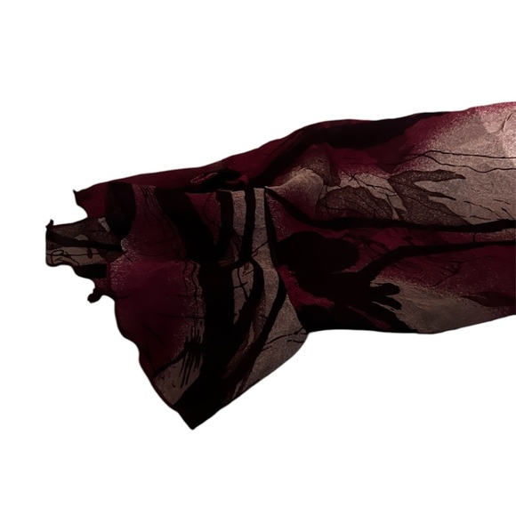 Sheer Floral Blouse in Burgundy and Pink 2 Piece Set - Picture 3 of 4